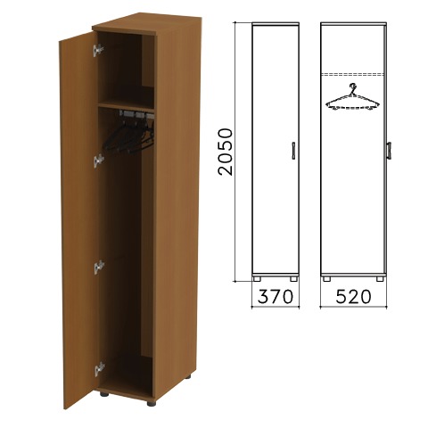 Шкаф для одежды "Монолит" (ш370*г520*в2050 мм), цвет орех,