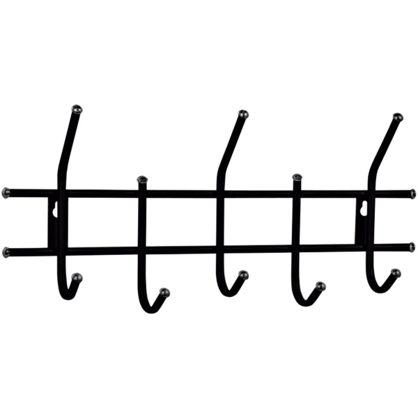 Вешалка настенная Стандарт 2/5 (в280*ш600*г110мм), 5 крючков, металл, черная, ш\к 30592