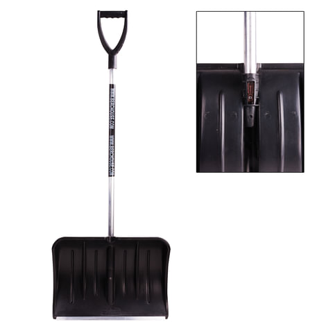 Лопата снегоуборочная BERCHOUSE, пластик, 54х37 см, высота 130 см, с алюминиевым черенком и наконечн