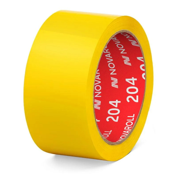 Клейкая лента цветная 48мм*66м Нова Ролл 204, желтая
