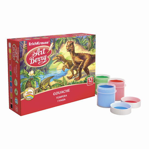 Гуашь ERICH KRAUSE Artberry, 12 цветов по 20 мл, без кисти, картонная упаковка, 41746