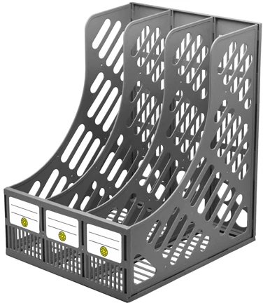 Лоток для бумаг вертикальный DOLCE COSTO 3 секции серый