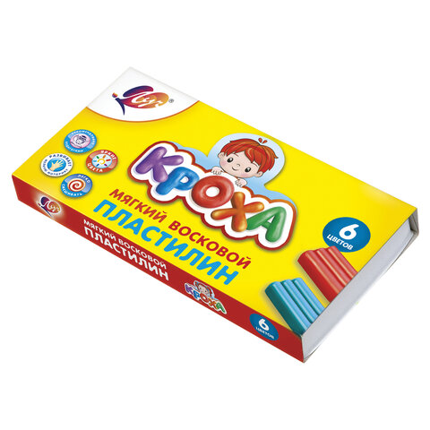 Пластилин ЛУЧ мягкий "Кроха", 6 цв., 99 г, со стеком, 12С863-08 Пластилин ЛУЧ мягкий "Кроха", 6 цв., 99 г, со стеком, 12С863-08