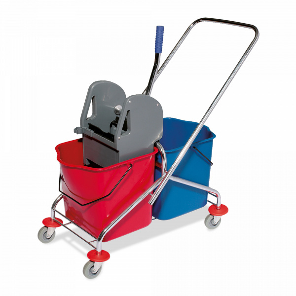 Двойная уборочная тележка с металической основой, 46л (2*23л). IT-0278