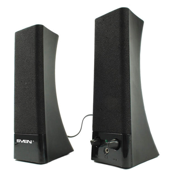 Колонки компьютерные SVEN 235, 2.0, 2х2 Вт, пластик, черные, SV-0110235BK