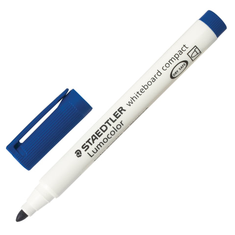 Маркер для доски STAEDTLER (Штедлер, Германия) "Lumocolor", круглый наконечник, 1-2 мм, синий, 341-3