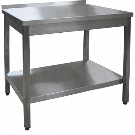 Стол разделочный ПРОФИ НТ с бортом СРОб-10/7ПНТ 1000х700 мм полка сплош. нерж.