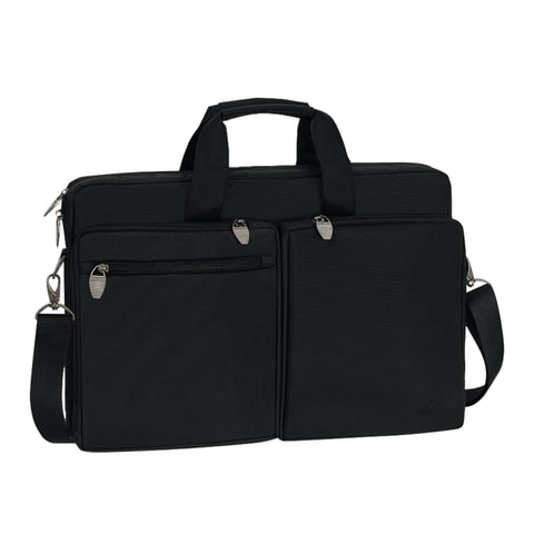 Сумка деловая RIVACASE 8550 black, отделение для планшета и ноутбука 17,3", ткань, черная, 44x30x9 с