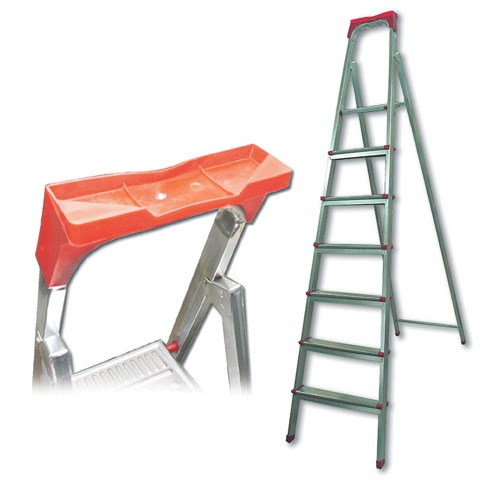Лестница-стремянка "UFUK" 155см, 7 ступ, стальная, облегчен,вес 10кг, ТУ 21/KRM507
