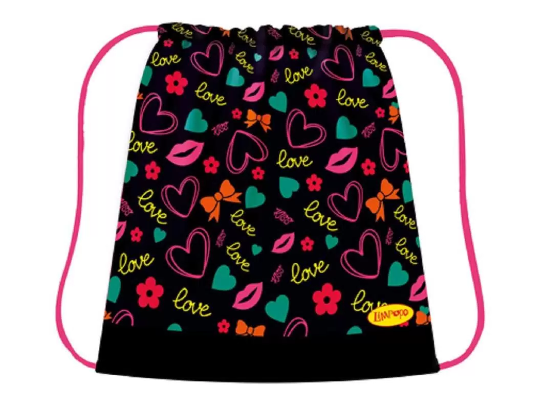 Сумка для сменной обуви ткань 490/410 ТМ "Лимпопо" "LOVE IS"  арт. LPR0278