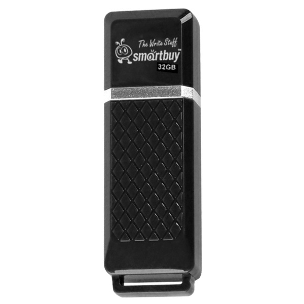 Флеш-диск 32GB SMARTBUY Quartz USB 2.0, черный, SB32GBQZ-K