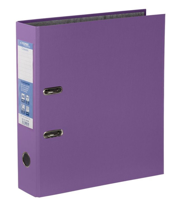 Папка-регистратор 75 мм Expert Complete Classic, PVC, арочный механ., сиреневый Папка-регистратор 75 мм Expert Complete Classic, PVC, арочный механ., сиреневый