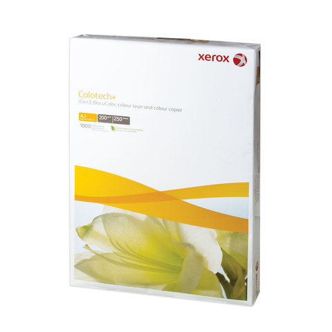 Бумага XEROX COLOTECH PLUS, белая, А3, 200 г/м2, 250 л., для полноцв. печ., А++, Австрия, 170% (CIE)
