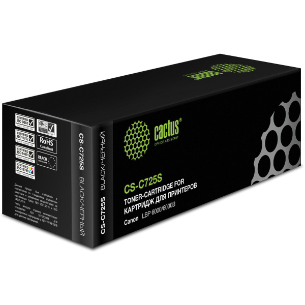 Картридж лазерный CACTUS (CS-C725) для CANON LBP-6000/6020/6020B, ресурс 1600 стр., CS-C725S