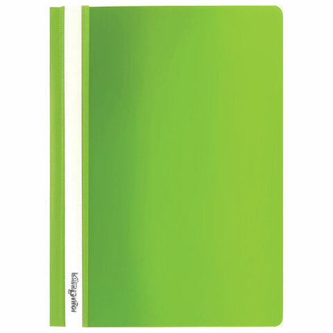 Папка-скоросшиватель пластик. с перфорацией ЮНЛАНДИЯ, А4, 130/180 мкм, салатовый