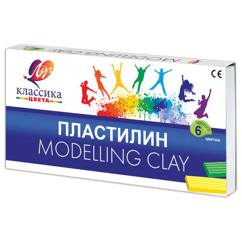 Пластилин ЛУЧ "Классика",  6 цв., 120 г, со стеком, 12С878-08 Пластилин ЛУЧ "Классика",  6 цв., 120 г, со стеком, 12С878-08