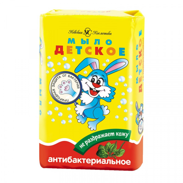 Мыло туалетное ДЕТСКОЕ  90г "Невская косметика", антибактериальное, ш/к 1569