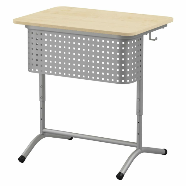 Стол ученический 1-местный регулируемый на каркасе «ДУГА» с перфорацией (ЛДСП 16 мм)