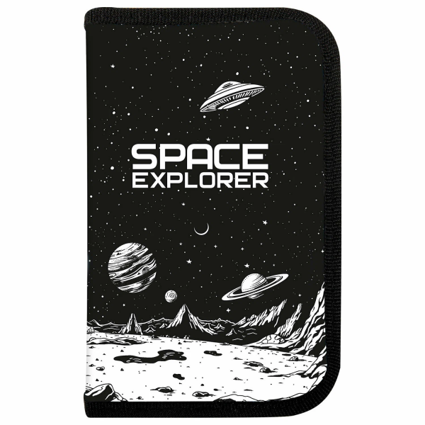 Пенал ПИФАГОР, 1 отделение, ламинированный картон, 19х11 см, "Space invader", 273469