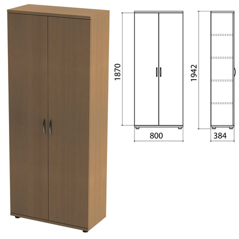Шкаф закрытый "Этюд", 800х384х1942 мм, цвет дуб онтарио 