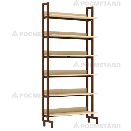 Стеллаж односторонний меламин 900х300х1900мм цвет Клен, м/к серый, М400 Стеллаж односторонний меламин 900х300х1900мм цвет Клен, м/к серый, М400