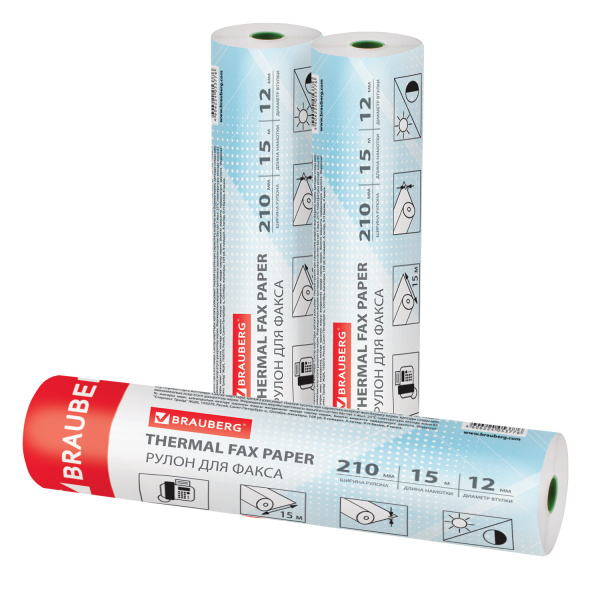 Рулон д/факса BRAUBERG 210х15х12 (15м), 110377