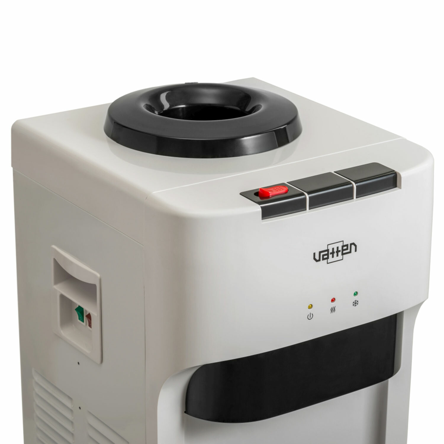 Кулер для воды VATTEN V45WKB, напольный, НАГРЕВ/ОХЛАЖДЕНИЕ КОМПРЕССОРНОЕ, 3 крана, холодильник, белы