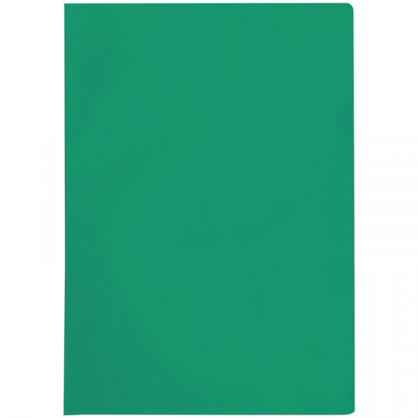 Папка-уголок OfficeSpace, A4, 100мкм, прозрачная зеленая
