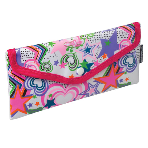 Пенал-косметичка BRAUBERG полиэстер, бел/розовый, Рай, 21*10 см, 223900