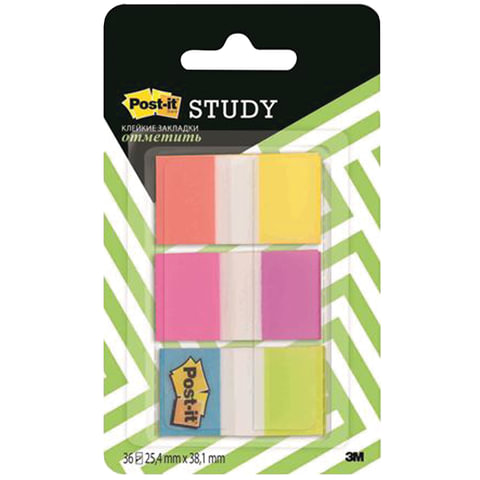 Закладки клейкие пластиковые POST-IT Study 25мм, 6 цв х 10 л., 680-EG-ALT 94479