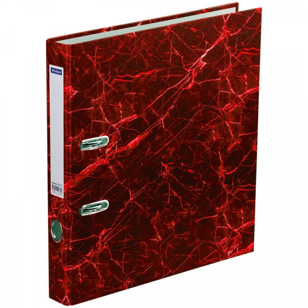 Папка-регистратор OfficeSpace 50мм, мрамор, красная