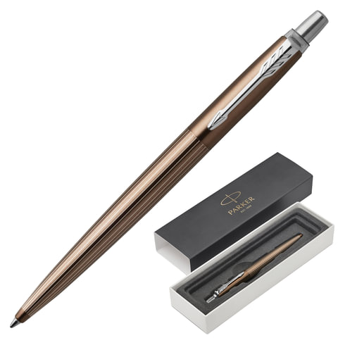 Ручка подарочная шариковая PARKER Jotter Premium Carlisle Brown Pinstripe CT, коричн., син, 1953201