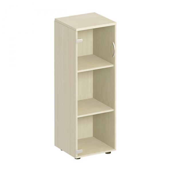 Шкаф для документов средний узкий с прозрачным стеклом 40x38x123 К 358 дуб шамони Комфорт