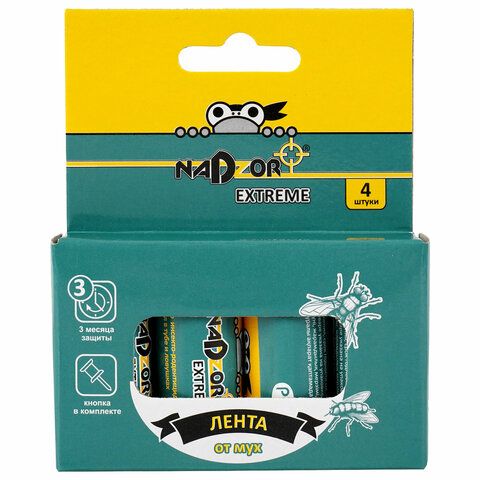 Лента липкая от мух усиленная мухоловка КОМПЛЕКТ 4 шт., NADZOR EXTREME, IFR1004