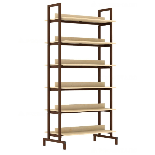 Стеллаж двухсторонний меламин 900х510х1900, клен, м/к коричневый, М410 Стеллаж двухсторонний меламин 900х510х1900, клен, м/к коричневый, М410