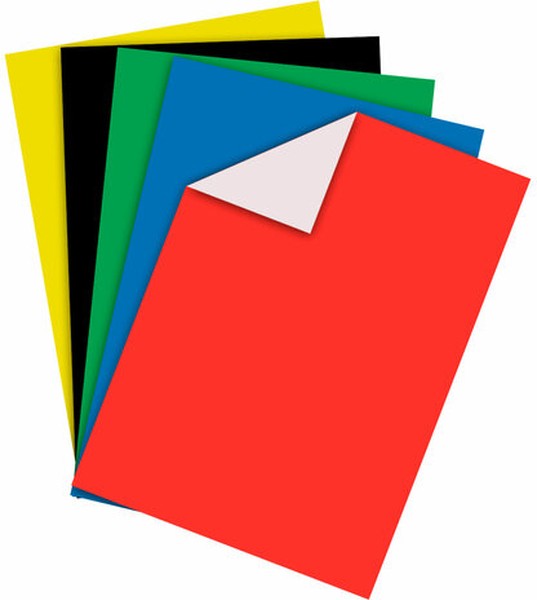 Картон цветной А4 немелованный, 5 листов, 5 цветов, ПИФАГОР, 200х290 мм, 116629