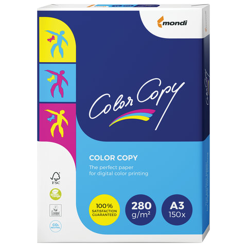 Бумага COLOR COPY, А3, 280 г/м2, 150 л., для полноцветной лазерной печати, А++, Австрия, 161% (CIE)