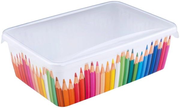 Лоток для мелочей Keeplex School с крышкой большой 20,5х14х7см