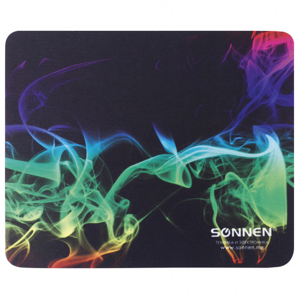 Коврик для мыши SONNEN "SMOKE", резина + ткань, 220х180х3 мм, 513289 