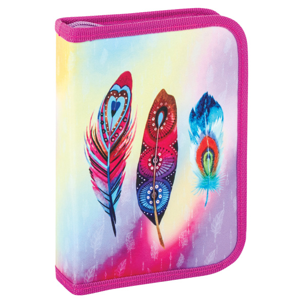 Пенал BRAUBERG, 1 отделение, полиэстер, 21х14 см, "Plumage", 270304 