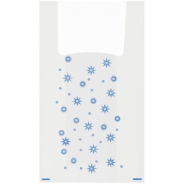 Пакет-майка OfficeClean "Звезды ", ПНД, 30+16*60см, 15мкм, белый 317608