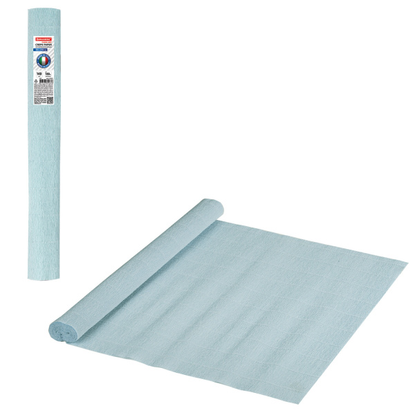 Бумага гофрированная/креповая (ИТАЛИЯ) 140 г/м2, 50х250см, нежно-голубой (959),BRAUBERG FIORE,112577