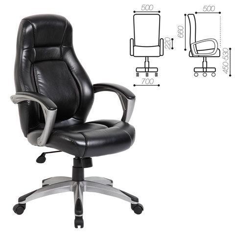 Кресло офисное BRABIX Turbo EX-569, экокожа, спортивный дизайн, черное