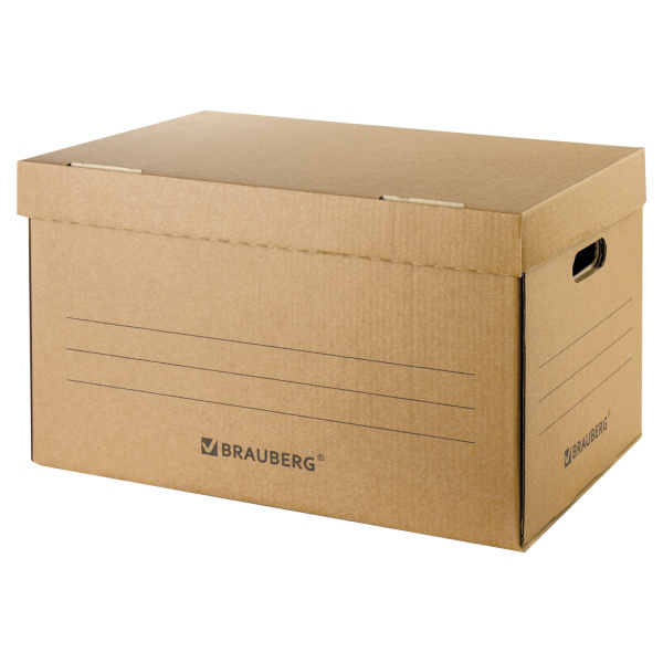 Короб архивный "Делопроизводство" (в29,5*ш48*г32,5, см), откидная крышка, картон, бурый, ш/к 71803