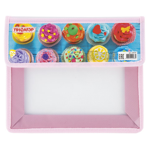 Папка для тетрадей ПИФАГОР, А5, 1 отделение, клапан на липучке, "Сладости", 228197