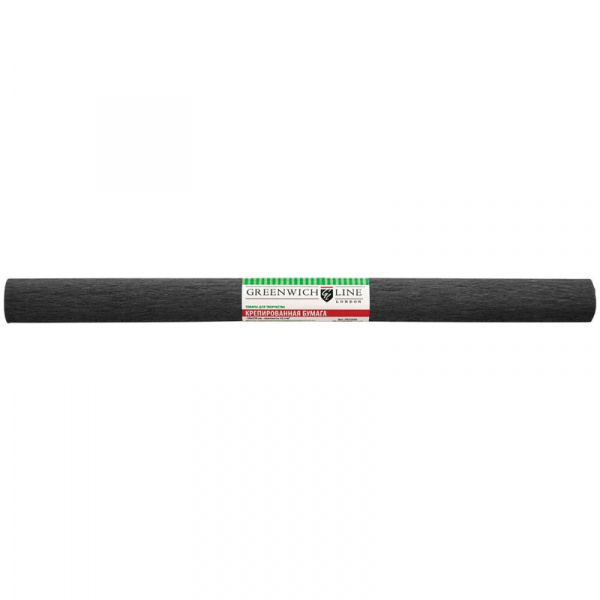 Бумага крепированная Greenwich Line, 50*250см, 32г/м2, черная, в рулоне