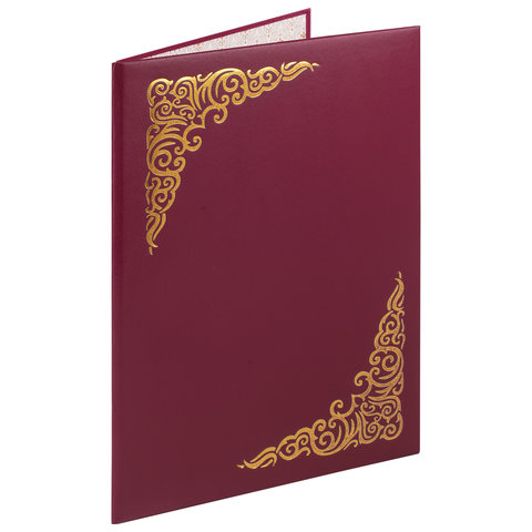 Папка адресная бумвинил бордовый, "Виньетка", формат А4, STAFF, 129575