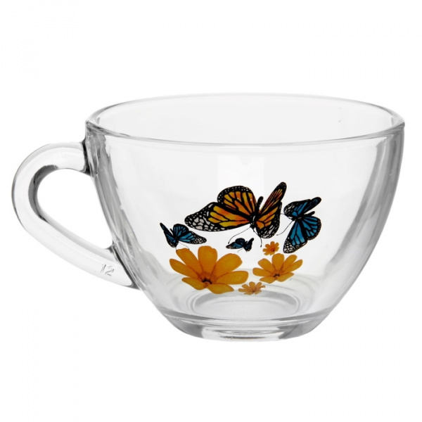 Кружка "Прага""Бабочки и оранжевые цветы" 200мл 08с1416
