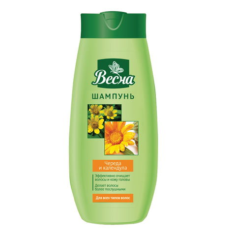 Шампунь 430 мл, ВЕСНА, для всех типов волос, "Череда и календула", 7129