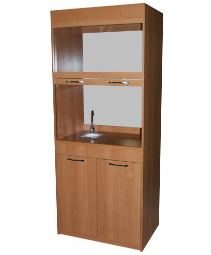 Шкаф вытяжной с сантех. (1050*700*2250), корпус ЛДСП ольха, столешница пластик клен, М382 